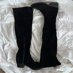 Jaggar Systems Over the Knee Black Suede Boots // size 38